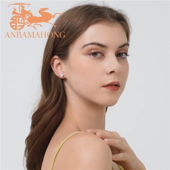 Moissanite Earrings Lab Created Diamond 925 Sterling Silver Stud for Men Women - Picture 2 of 7